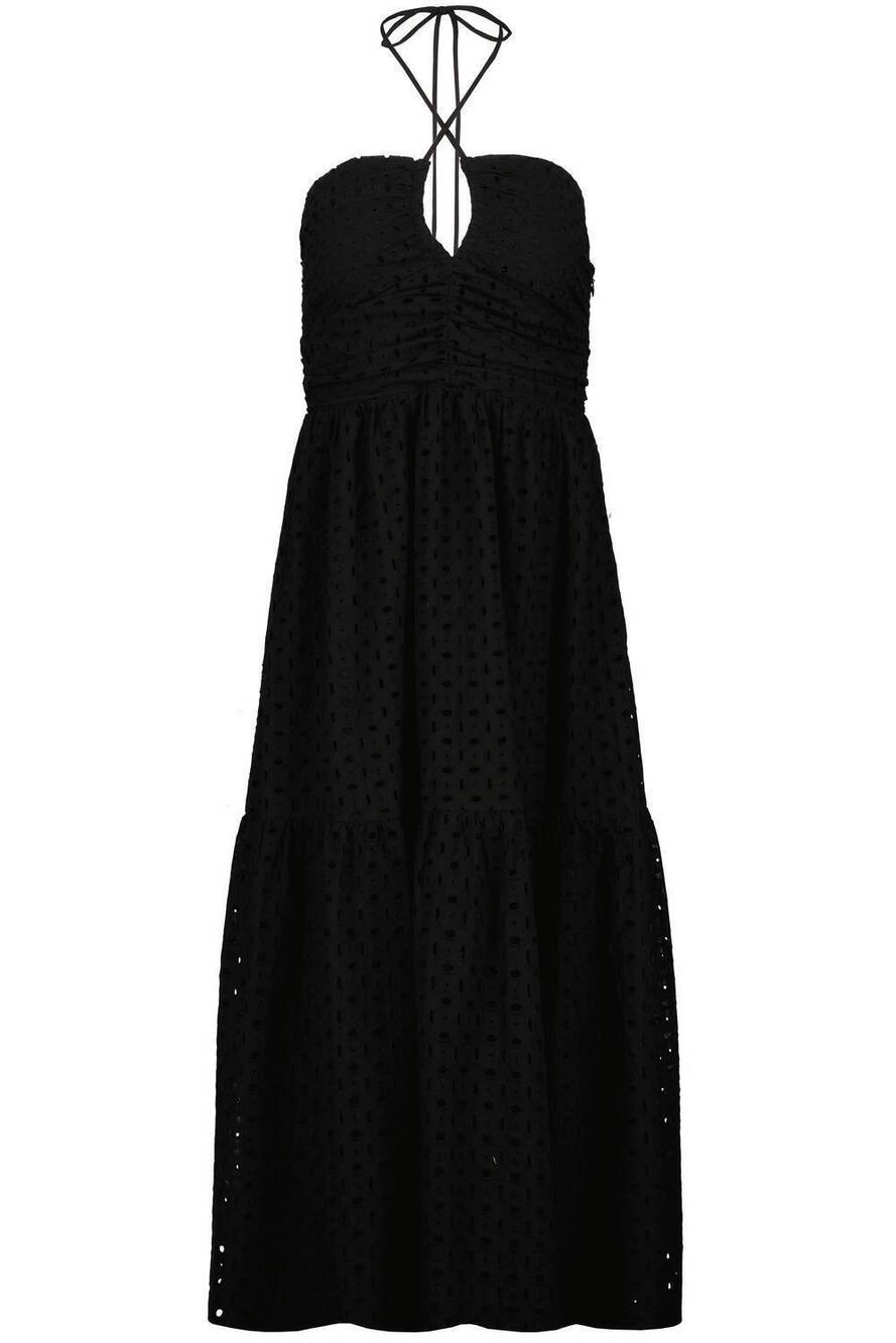NEW BISHOP + YOUNG women's aeries halter dress in black eyelet